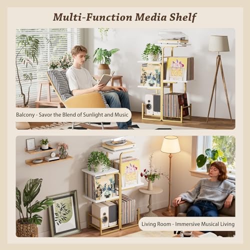 Bikoney Planter-Style Record Player Stand with Vinyl - Image 7