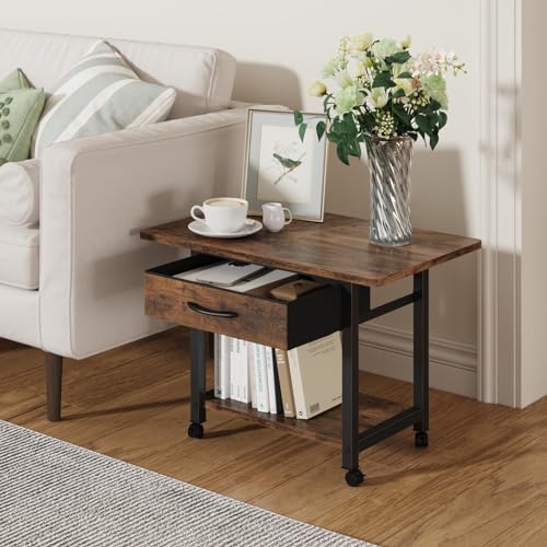 YAOHUOO 22"x15" Large Printer Stand with Drawer, 2-Tier - Image 7