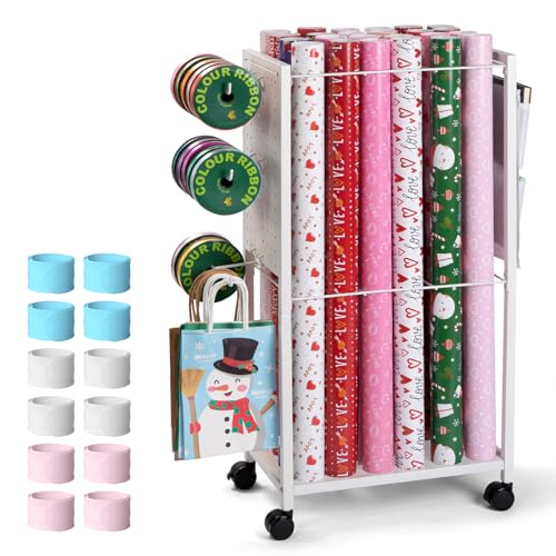 Wrapping Paper Storage Cart Gift Wrapping Ribbon | Home Organization - Image 2