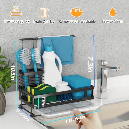 Godboat Kitchen Sink Organizer with Brush Rack - Sink Caddy - Image 3