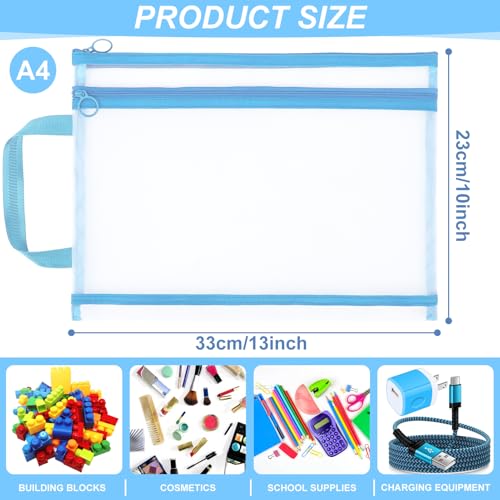 12 Pack Mesh Zipper Pouch Bags, Double-Layer Nylon Puzzle Bags - Image 3