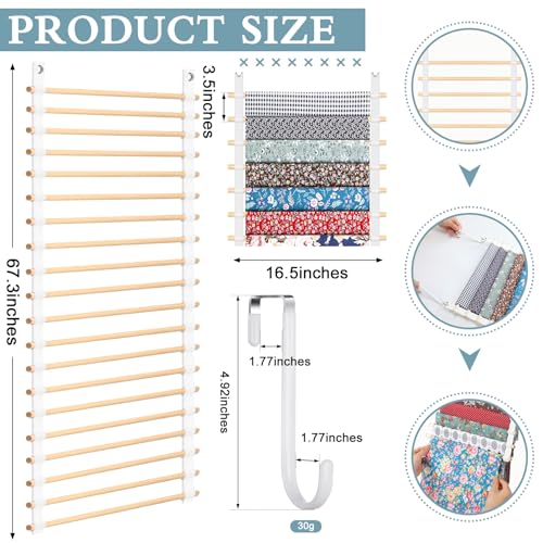 Sewing Room Hanging Wall Fabric Organizer, 16.5 Inch - Image 3