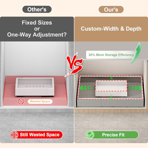 Pull Out Cabinet Organizer,23"-31"W,17"-24"D,Expandable,Adhesive - Image 4