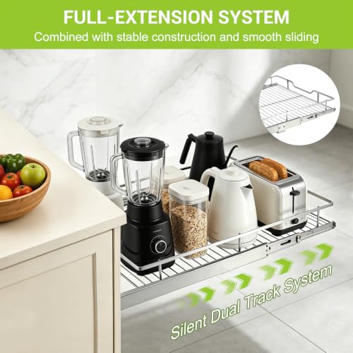 Pull Out Cabinet Organizer 20" W X 21" D, Chrome - Image 6