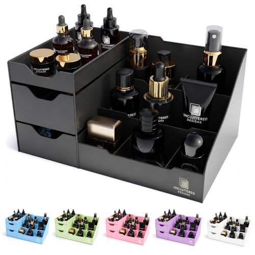 Uncluttered Designs Mens Cologne Organizer for Dresser, Black - Image 2