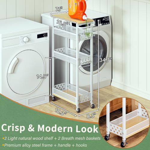 OKZEST Slim Laundry Room Organization Cart with Dete | All Products - Image 5