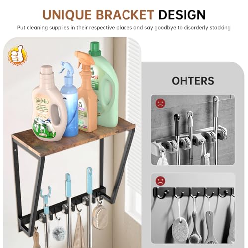 Broom and Mop Organizer Wall Mount, Heavy Duty Broom - Image 7