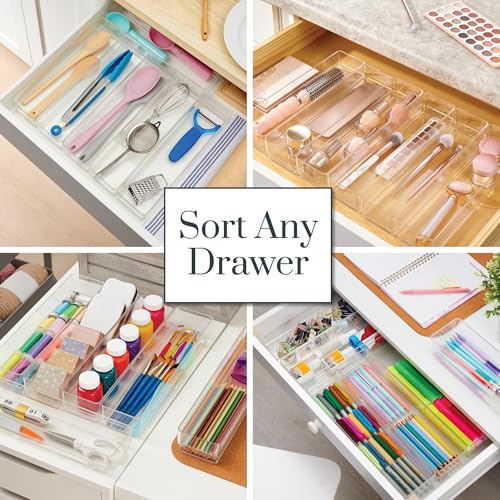 STORi SimpleSort 6-Piece Stackable Clear Drawer Organizer Set | - Image 5