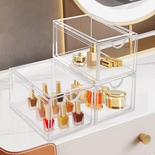 AMEITECH 2 Pack Clear Stackable Storage Drawer, Bath | All Products - Image 3