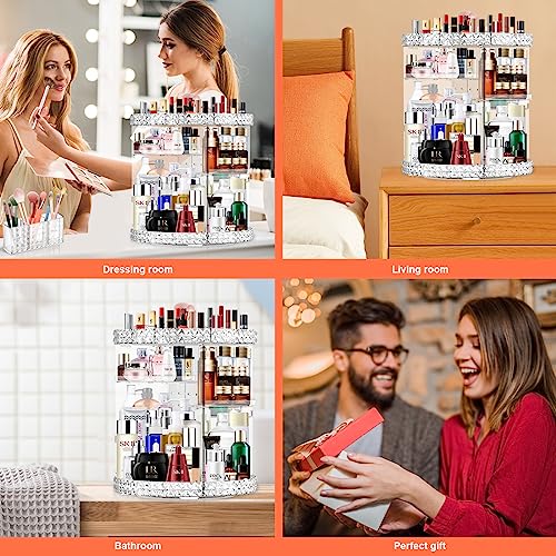 360 Rotating Makeup Organizer for Vanity + Makeup Brush - Image 8