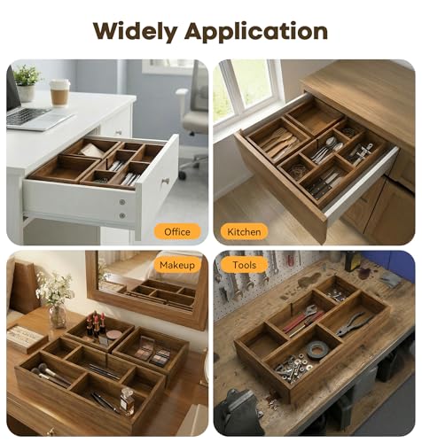 KOCWELL Bamboo Desk Drawer Organizer - Image 6