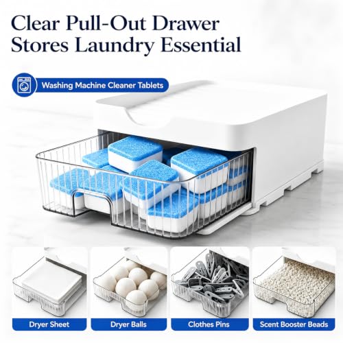 Laundry Detergent Holder with Pod Storage Drawer & Drip - Image 5