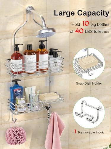 SMARTAKE Hanging Shower Head Caddy, Shower Shelf Organizer - Image 3