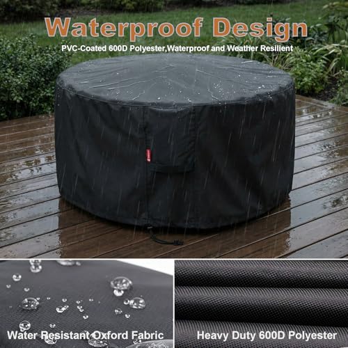 Fire Pit Cover for Solo Stove Bonfire/Ranger Surround 44"D x 24"H - Image 5