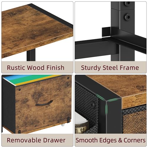 File Cabinet with 2 Fabric Drawers and Printer Stand - Image 7