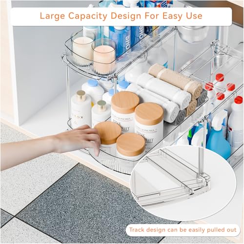 Yieach 2 Pack 13.8″ Deep 2 Tier Under Sink Storage O | All Products - Image 5