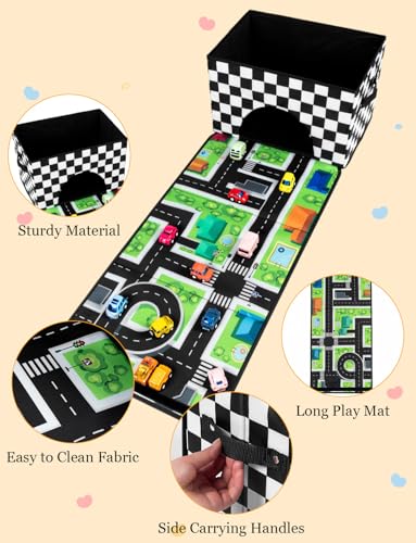 HFKPJRT Toy Car Storage Box with Play Mat, 2-in-1 | Home Organization - Image 5