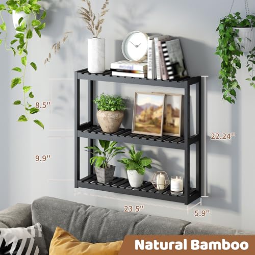 Bathroom Shelf Bamboo Organizer Rack Adjustable 3-Tier - Image 4