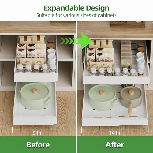 PAKETA 4 Pack Expandable Pull Out Cabinet Organizer,21" Deep - Image 5