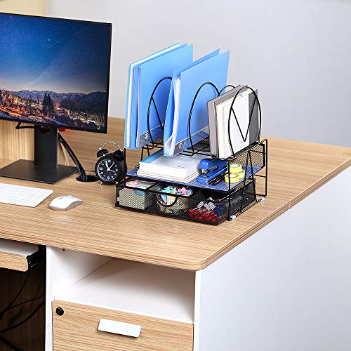 Coralov Desk File Organizer Document Tray with 5 Vertical File - Image 7