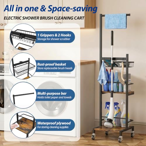 Cleaning Supplies Organizer, Narrow Cleaning Cart for Steam Mop - Image 6