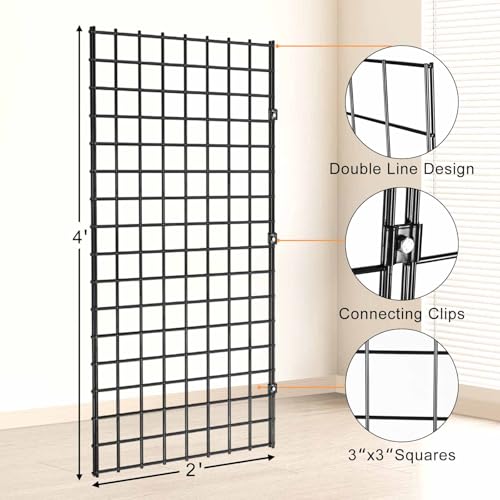 2' x 4' Black Gridwall Panels, 3-Pack Heavy-Duty Wir | All Products - Image 3
