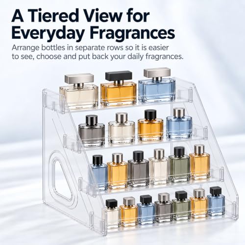 4-Tier Perfume Organizer, Clear PET Display Stand for Cologne - Image 3