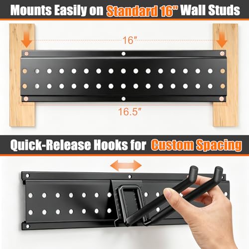 Garage Tool Organizer Wall Mount 66 inches with 13 | Home Organization - Image 7