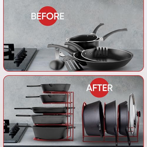 Heavy-Duty Pots and Pans Organizer | 5-Tier Cookware & Lid - Image 7