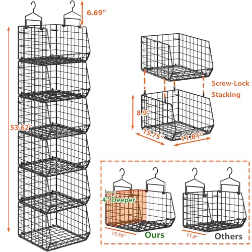 6-Tier Extended Depth Hanging Closet Organizers and Storage for - Image 4