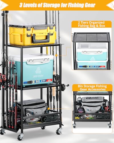 Fishing Rod Holder - Fishing Pole Rack for 10 Rods | Home Organization - Image 5