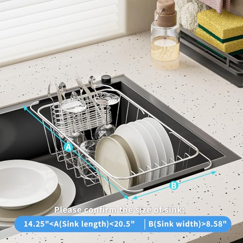 JAQ Over Sink Dish Drying Rack for Small Sink, Compact - Image 7
