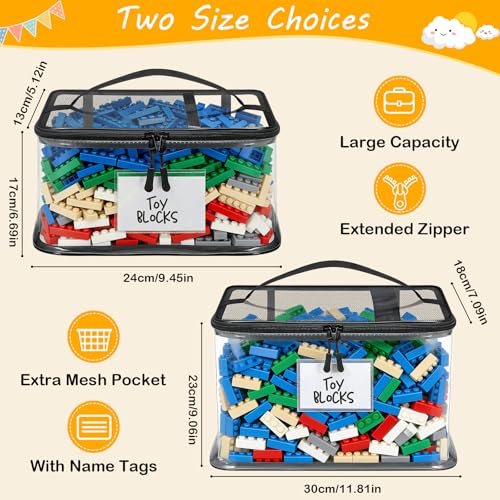 6 Mixed Pack Large Toy Storage Bags, Clear Toy Organizer - Image 4
