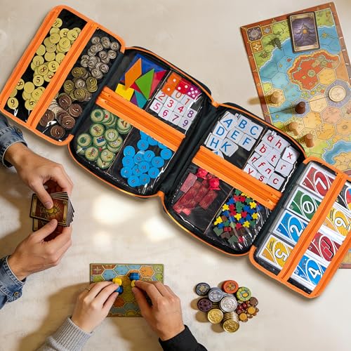 Premium Board Game Storage Organizer Case (14 PVC Pouches) - Image 3