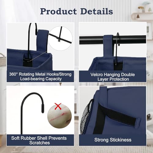 Surblue Bedside Organizer with Hook Bedside Caddy Hanging Storage - Image 7