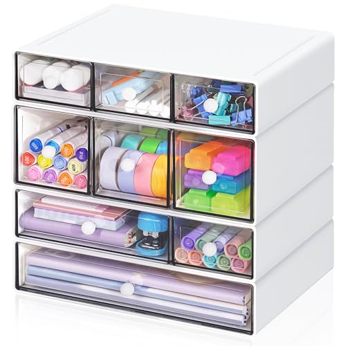 Desk Storage Organizer with 9 Drawers, 4 Tiers Stackable - Image 2