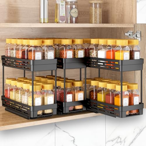 Pull Out Spice Rack Organizer for Cabinet, 3 Packs Slide Out - Image 2