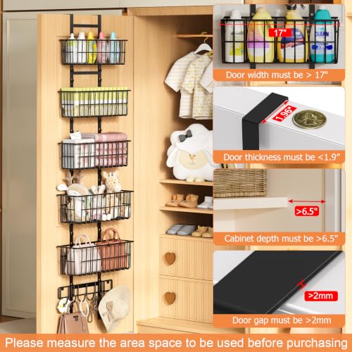 Hongtamoya Adjustable Over the Door Organizer, Metal Hanging Door - Image 6