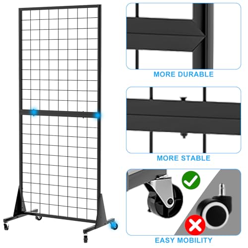 2-Pack Gridwall Panel Display Stand, 2'x5.5' Heavy Duty Floor - Image 4
