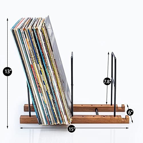 Thsaot Vinyl Record Storage Holder - Solid Black Walnut - Image 4