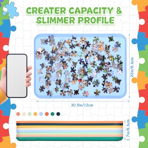 8 Pcs 12'' x 8.7'' Extra Large Puzzle Sorting Trays - Image 4