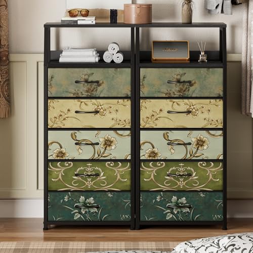 Furnulem 5 Drawers Dresser for Bedroom, Fabric Tall Nightstand - Image 3