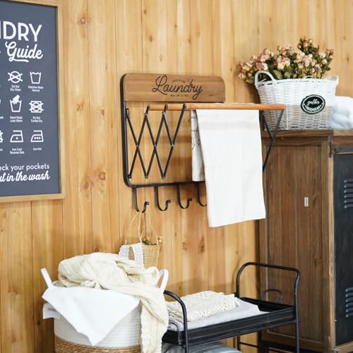 Accordion Laundry Rack, Retractable Wall Mounted Racks - Image 3