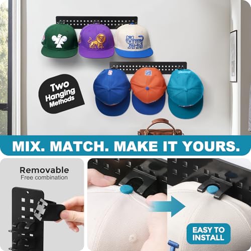 2 Pack Hat Organizer for Baseball Caps, Detachable DIY Hat - Image 5