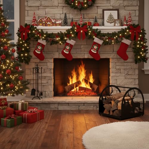 Firewood Carrier Small Firewood Rack Indoor with Elk - Image 3