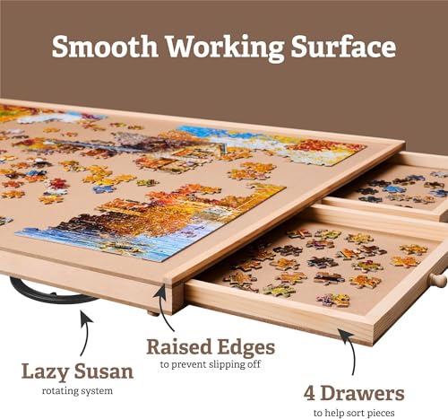 1500 Piece Rotating Wooden Puzzle Board (Fits Puzzles Up - Image 5
