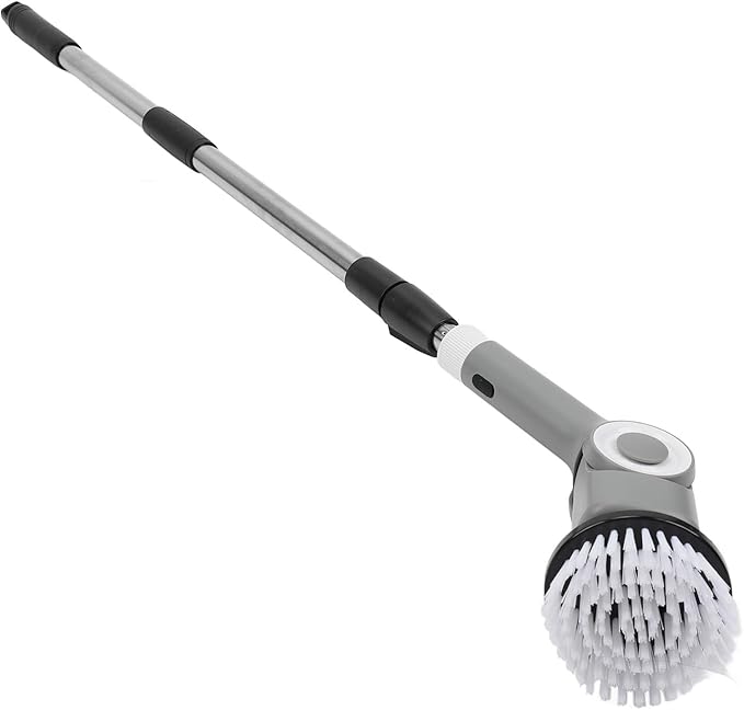 Electric Spin Scrubber Cordless | IPX7 Water - Safe with 7 Brush Heads | 3 Speed Scrubber for Bathroom Tile/Kitchen Sink/Grout Care | 100 Min Runtime, LED Display