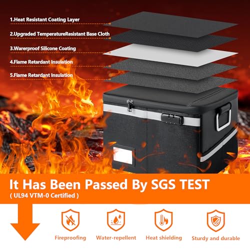 Fireproof Waterproof Document Box with Lock Collapsi | All Products - Image 3