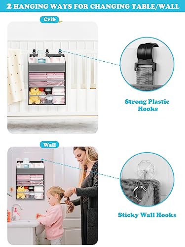 Hanging Diaper Caddy Organizer Crib Organizer–Spacious - Image 6