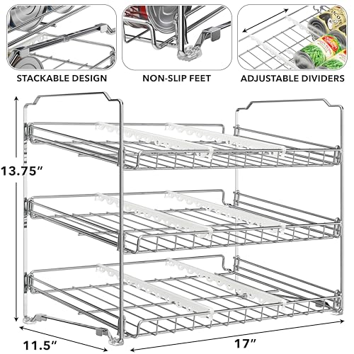 Simple Houseware 3-Tier Stackable Can Organizer Rack Hold 36 - Image 4
